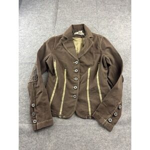 MurMur Women's S Brown Pinstriped Button Front jacket Boho 2000s  Whimsygoth Y2K